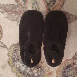 Acorn Women's Black Terry Cloth Cloud Cushioned Slippers Size 7 NWOT